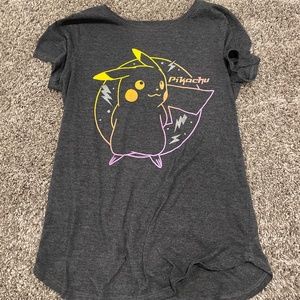 Dark Gray multicolor pikachu shirt